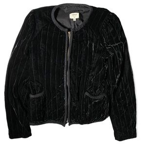 WILFRED Silk Blend Quilt Velvet-Like Jacket, Puffed Shoulder